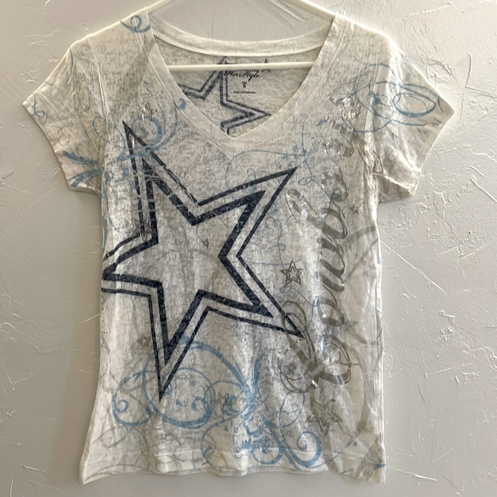 NFL Dallas Cowboys Her Style Tee Shirt V-Neck